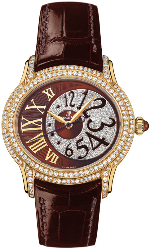 Audemars Piguet Watches : 77302BA.ZZ.D094CR.01 Automatic 18kt Yellow Gold Brown Dial Brown Crocodile Leather Band Women Watch