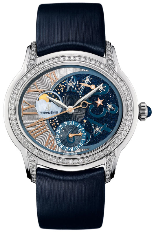 Audemars Piguet Watches : 77315BC.ZZ.D007SU.01 Automatic 18kt White Gold Mother Of Pearl Dial Blue Satin Band Women Watch