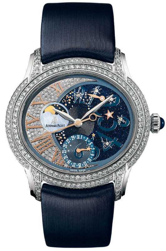 Audemars Piguet Watches : 77316BC.ZZ.D007SU.01 Automatic 18kt White Gold With Diamonds Diamonds Dial Blue Satin Band Women Watch