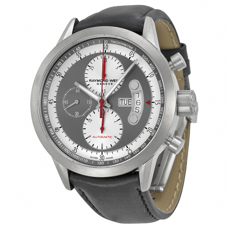 Raymond Weil Watches : 7745-TIC-05659 Automatic Chronograph Day Date Black Leather Men Watch