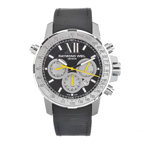 Raymond Weil Watches : 7800-TIR-00207 Automatic Chronograph Nabucco Inverso Special Edition Black Dial Stainless Steel Case With Rubber Strap Men Watch
