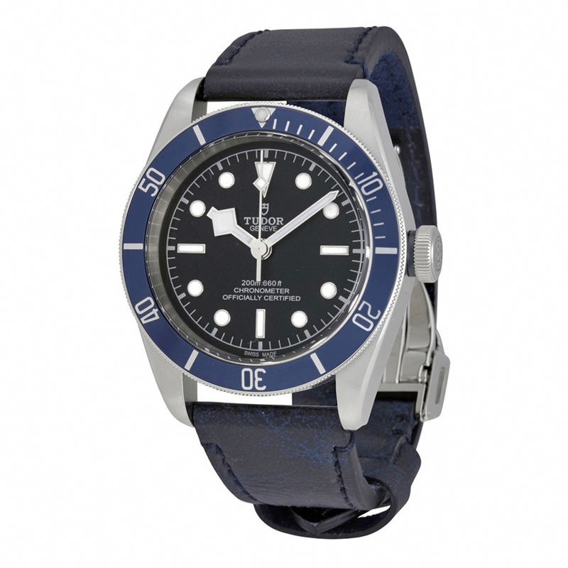 Tudor Watches : 79230B-BKLS Automatic Black Dial Leather Men Watch