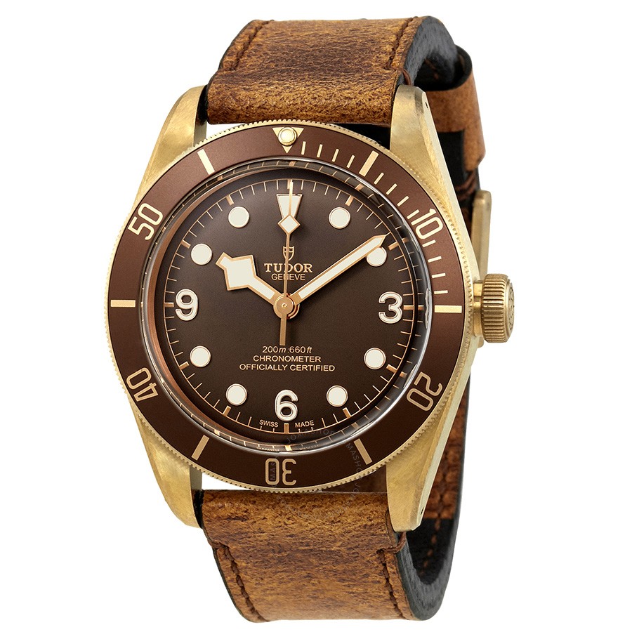 Tudor Watches : 79250BM Automatic Chronometer Heritage Black Bay Bronze Aged Leather Men Watch
