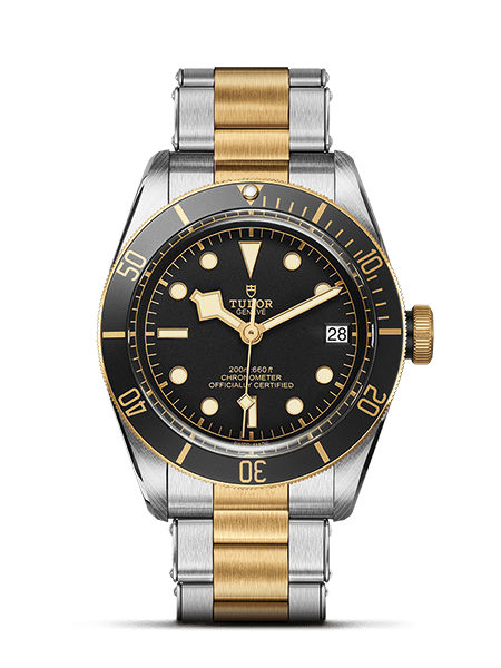 Tudor Watches : 79733N-0002 Automatic Chronometer Heritage Black Bay Stainless Steel and Yellow Gold Bracelet Men Watch