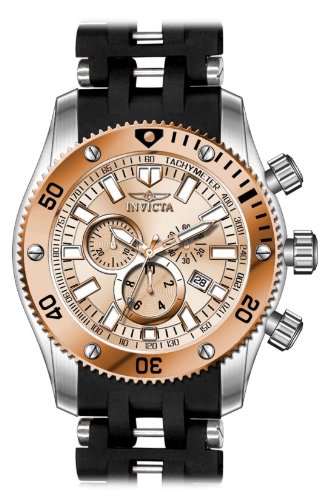 Invicta Watches : 80026 Rose Gold Dial Polyurethane/stainless Steel Band Men Watch