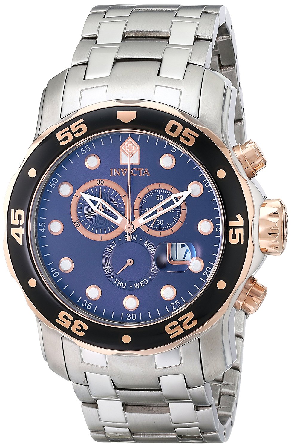 Invicta Watches : 80038 Blue Dial Stainless Steel Band Men Watch