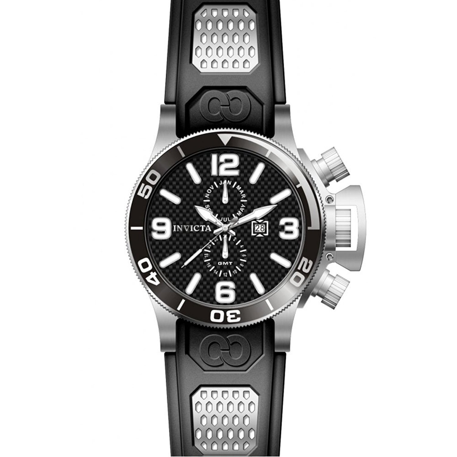 Invicta Watches : 80204 Black Dial Polyurethane Band Men Watch