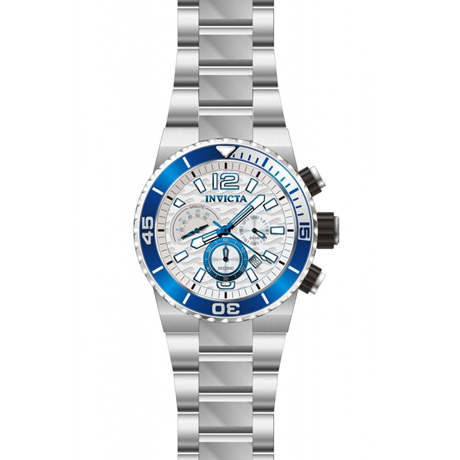 Invicta Watches : 80242 Black Dial Uni-directional Rotating Blue Ion-plated Band Men Watch