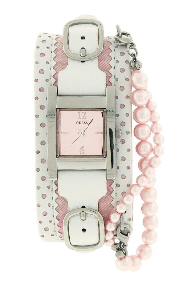 Guess Watches : 80302L3 Quartz Analog Pink Leather Women Watch