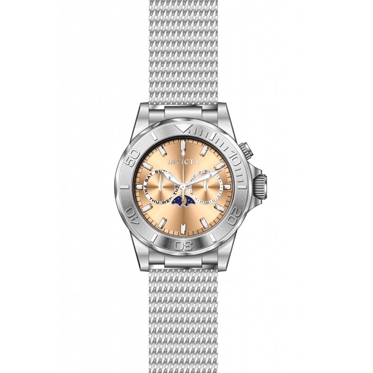 Invicta Watches : 80320 Rose Gold Dial Uni-directional Rotating Band Men Watch