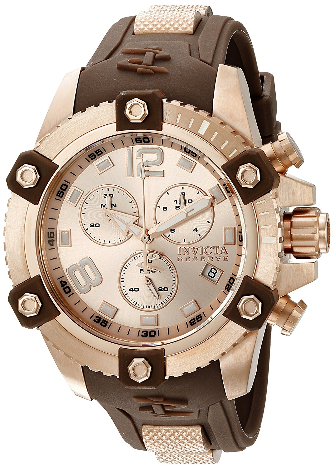 Invicta Watches : 80364 Quartz Chronograph Date Brown Polyurethane Men Watch