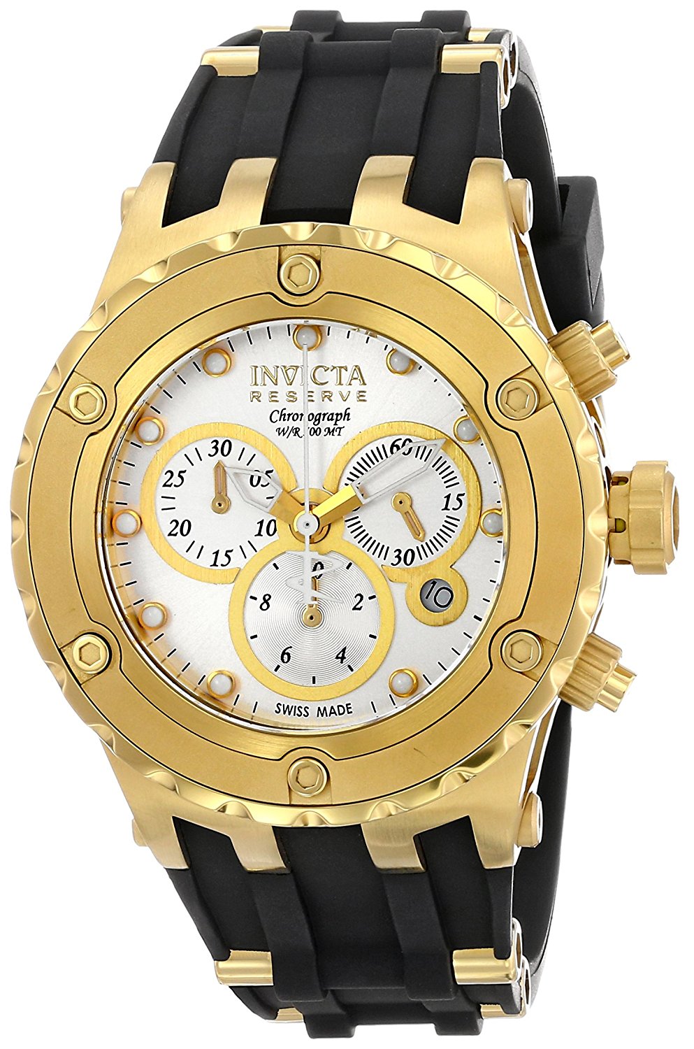 Invicta Watches : 80412 Quartz Chronograph Date Black Polyurethane Men Watch