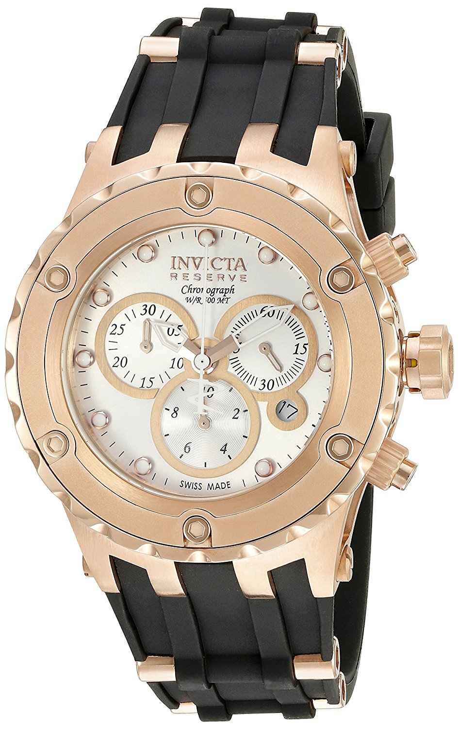 Invicta Watches : 80414 Quartz Chronograph Date Black Polyurethane Men Watch