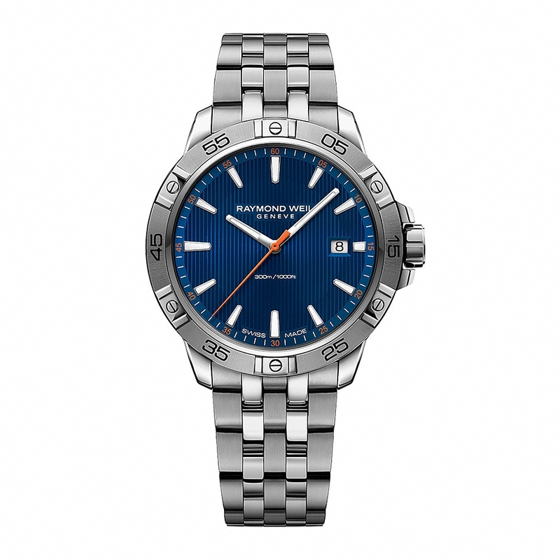 Raymond Weil Watches : 8160-ST2-50001 Quartz Blue Dial Date Stainless Steel Men Watch