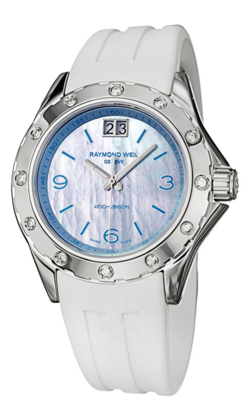 Raymond Weil Watches : 8170-SR3-05997 Quartz Mother Of Pearl Dial Stainless Steel Case With Rubber Strap Women Watch
