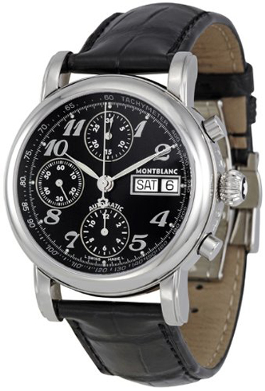 MontBlanc Watches : 8451 Automatic Chronograph Day Date Black Men Watch