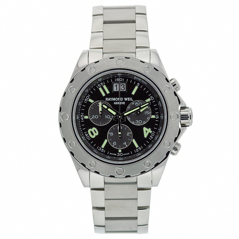 Raymond Weil Watches : 8500-ST-05207 Quartz Black Dial Stainless Steel Case With Stainless Steel Bracelet Men Watch