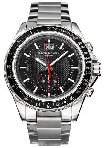 Raymond Weil Watches : 8620-ST-20001 Quartz Black Dial Stainless Steel Case And Tachymeter FunctionsWith Stainless Steel Bracelet Men Watch