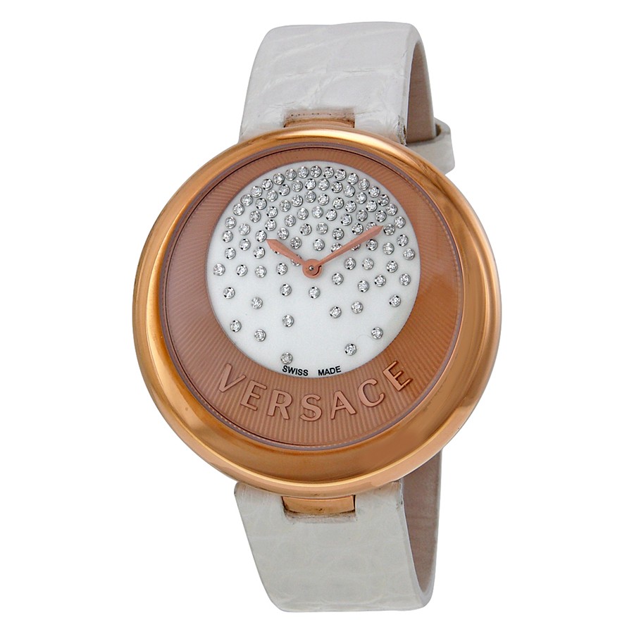 Versace Watches : 87Q80D98F-S001 Rose And White With A Waterfall Of White Diamonds Quartz Women Watch