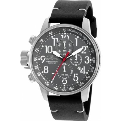 Invicta Watches : 90062 Grey Dial Leather Men Watch
