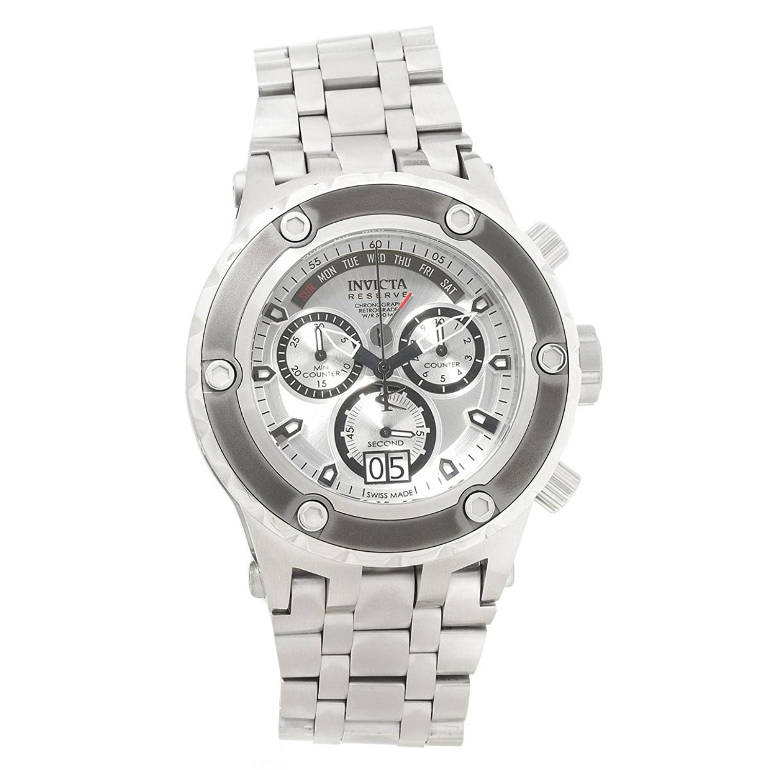 Invicta Watches : 90118 Silver Dial Stainless Steel Band Men Watch