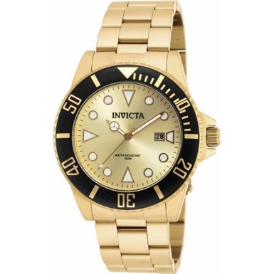 Invicta Watches : 90195 Gold Dial Stainless Steel Men Watch