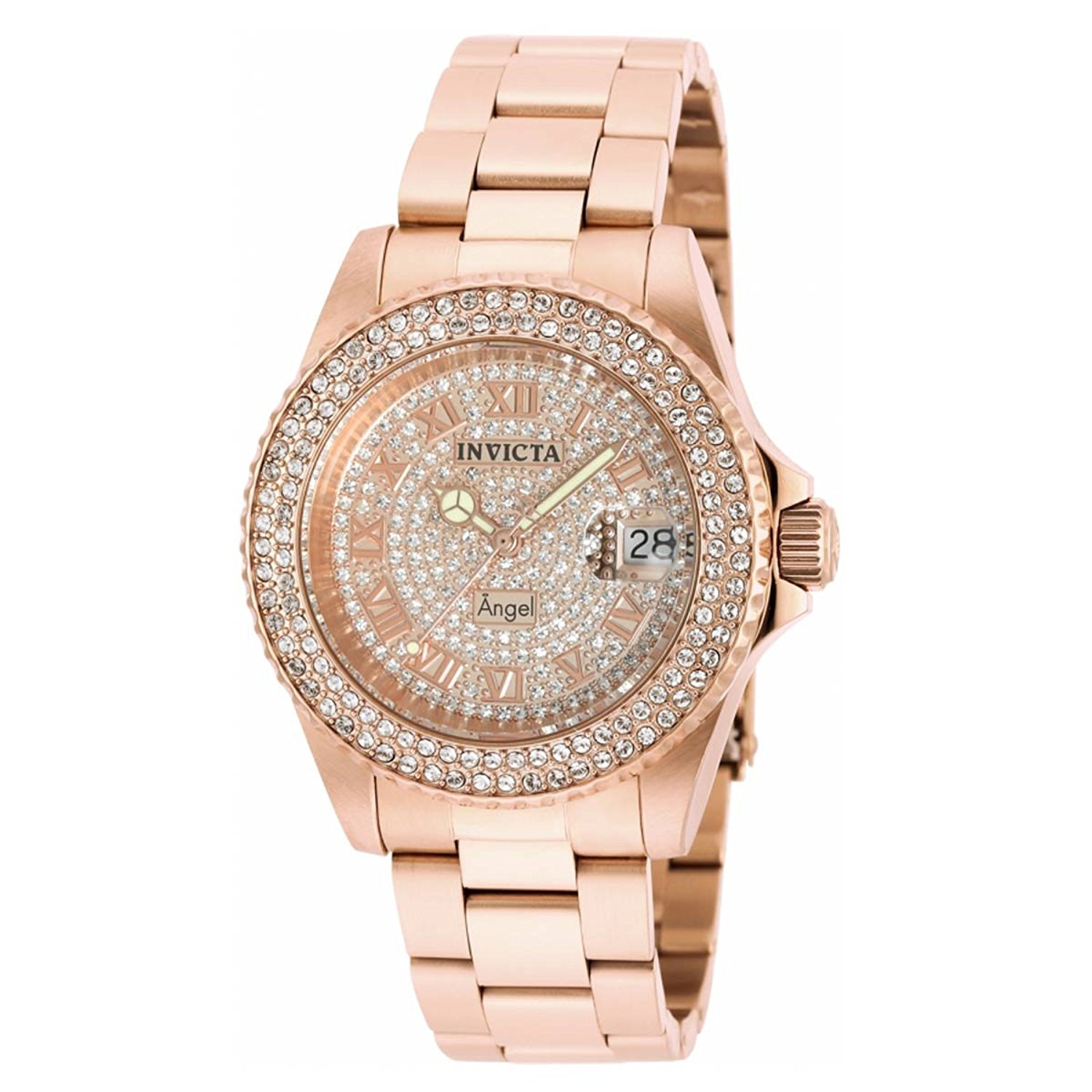 Invicta Watches : 90256 Rose Gold Dial Stainless Steel Band Women Watch
