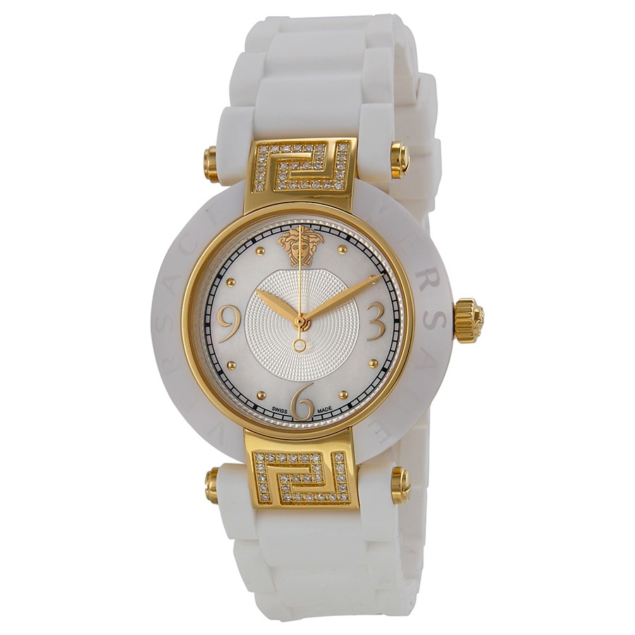 Versace Watches : 92QCP11D497-S001 Mother Of Pearl And Silver Guilloche Quartz Women Watch