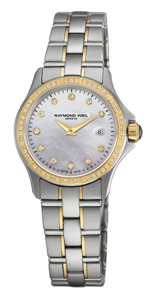 Raymond Weil Watches : 9460-SGS-97081 Quartz Mother Of Pearl Dial With Set of Diamonds And 18ct Yellow Gold And Stainless Steel Case With 18ct Yellow Gold And Stainless Steel Bracelet Women Watch