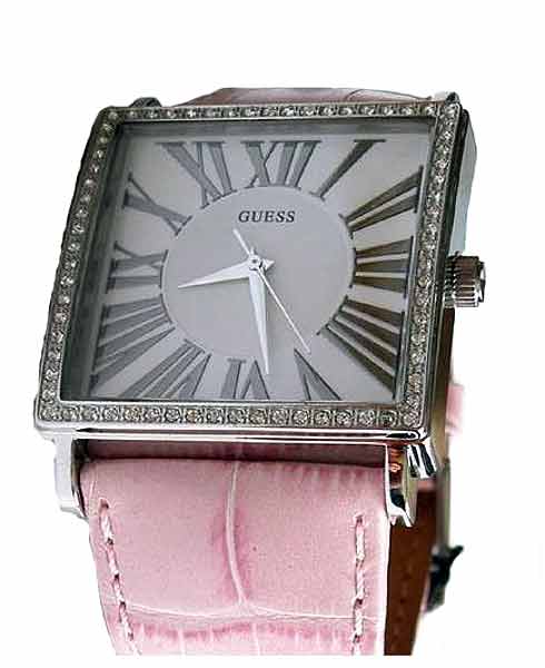 Guess Watches : 95212L2 Pink croco leather strap Trend Women Watch