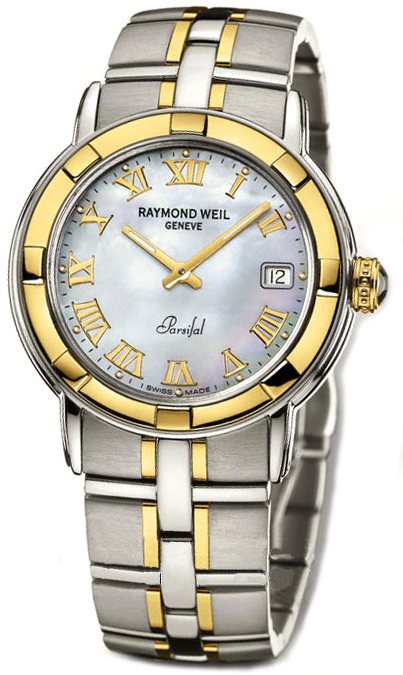 Raymond Weil Watches : 9540-STG-00908 Quartz Mother Of Pearl Dial With Gold And Stainless Steel Case With Gold And Stainless Steel Bracelet Men Watch