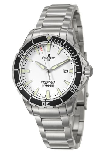 Perrelet Watches : A1053-A Automatic White Dial Date Stainless Steel Men Watch