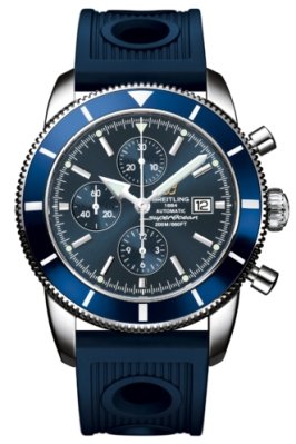 Breitling Watches : A1332016/C758-ORD Automatic COSC Blue Chronograph With Date At 3 Dial Ocean Racer Blue Rubber Band Men Watch