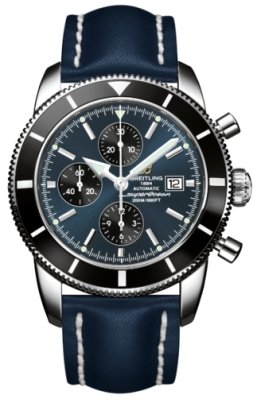 Breitling Watches : A1332024/C817-LST Automatic COSC Gun Blue Chronograph With Black Sub-dials And Date At 3 Dial Blue Calfskin Leather Band Men Watch