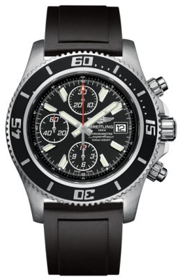 Fake AAA Breitling Watches : A1334102/BA84-RS Automatic Black Chronograph With Abyss White Accents, Luminescent Index Markers, Date At 3 Dial Black Diver Pro Ii Rubber Band Men Watch Watch