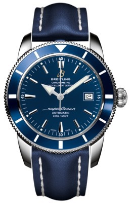 Breitling Watches : A1732116/C832-LS Automatic Blue With Index Markers And Date At 3 Dial Blue Calfskin Leather Band Men Watch