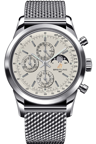 Breitling Watches : A1931012/G750-SS Automatic Silver Chronograph Dial Polished Stainless Steel Band Men Watch