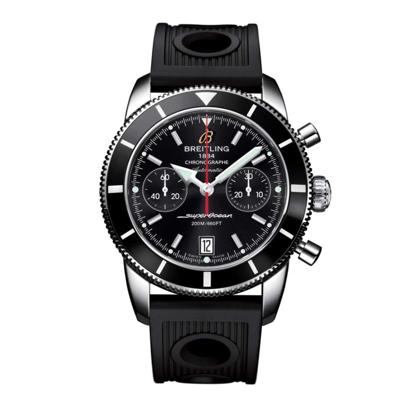 Breitling Watches : A2337024/BB81-ORD Automatic COSC Black Chronograph Dial Ocean Racer Black Rubber Band Men Watch