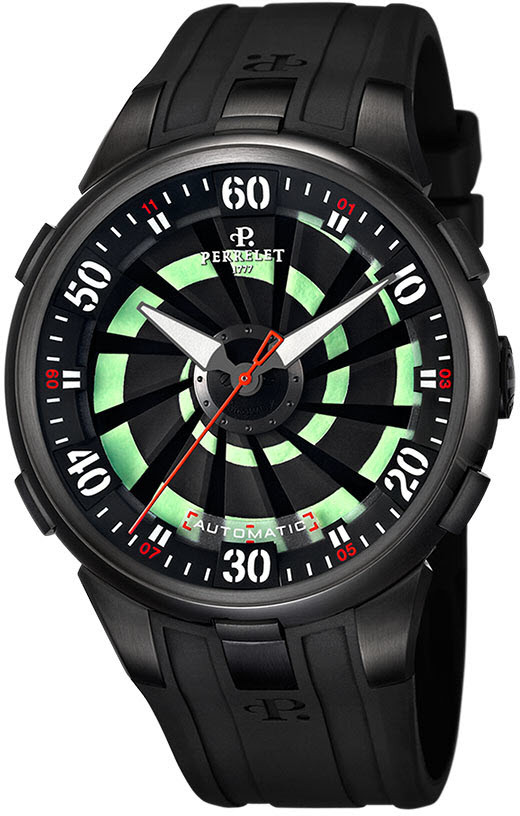 Perrelet Watches : A4024/1 Turbine XL Paranoia Special Edition Black Rubber Men Watch