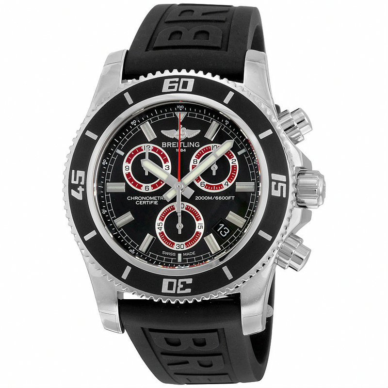 Breitling Watches : A73310A8/BB72BKPT3 Superocean Quartz Chronograph M2000 Black Rubber Men Watch
