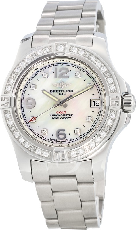 Breitling Watches : A7438953/A771-178A Mother Of Pearl Battery Operated Quartz Women Watch
