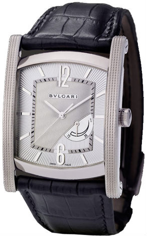 Bvlgari Watches : AAW48WGL Mechanical Hand Wind Analog 18ct White Gold Case Black Alligator Leather Men Watch