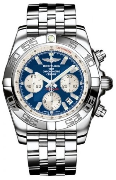 Breitling Watches : AB011012/C788-SS Automatic Blue With Silver Subs And Date At 4 Dial Stainless Steel Band Men Watch