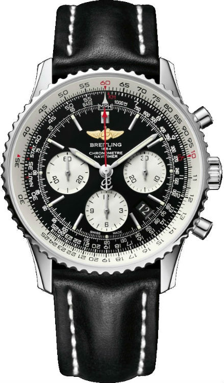 Breitling Watches : AB012012/BB01-LST Automatic Black/silver Subs Dial Black Leather Band Men Watch
