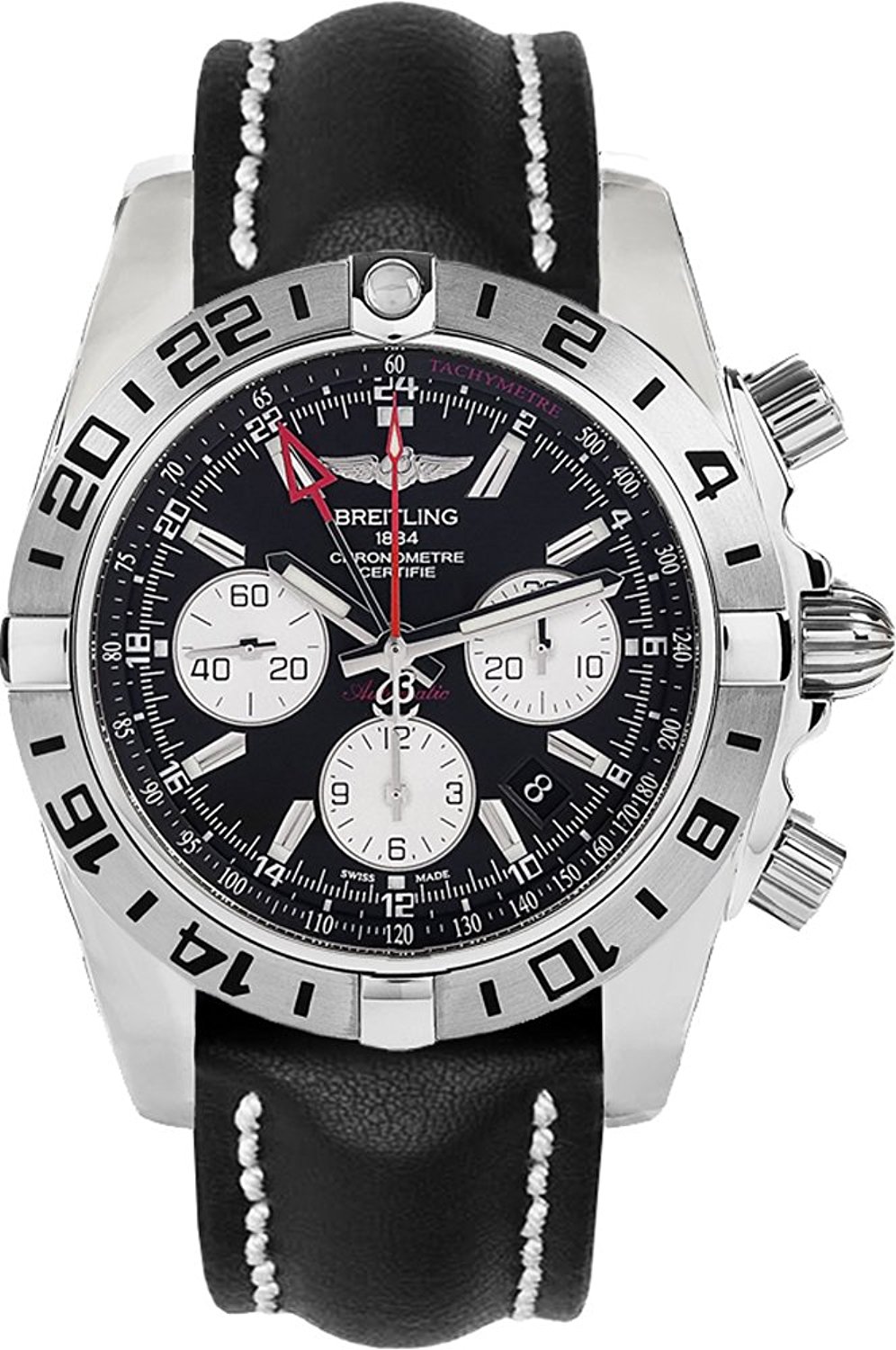 Breitling Watches : AB0413B9/BD17-442X Swiss Automatic Dial Color Black Men Watch