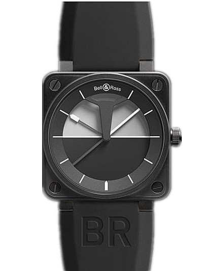Bell & Ross Watches : BR01-92-HORIZON Limited Edition 999 pcs Worldwide Black Rubber Men Watch
