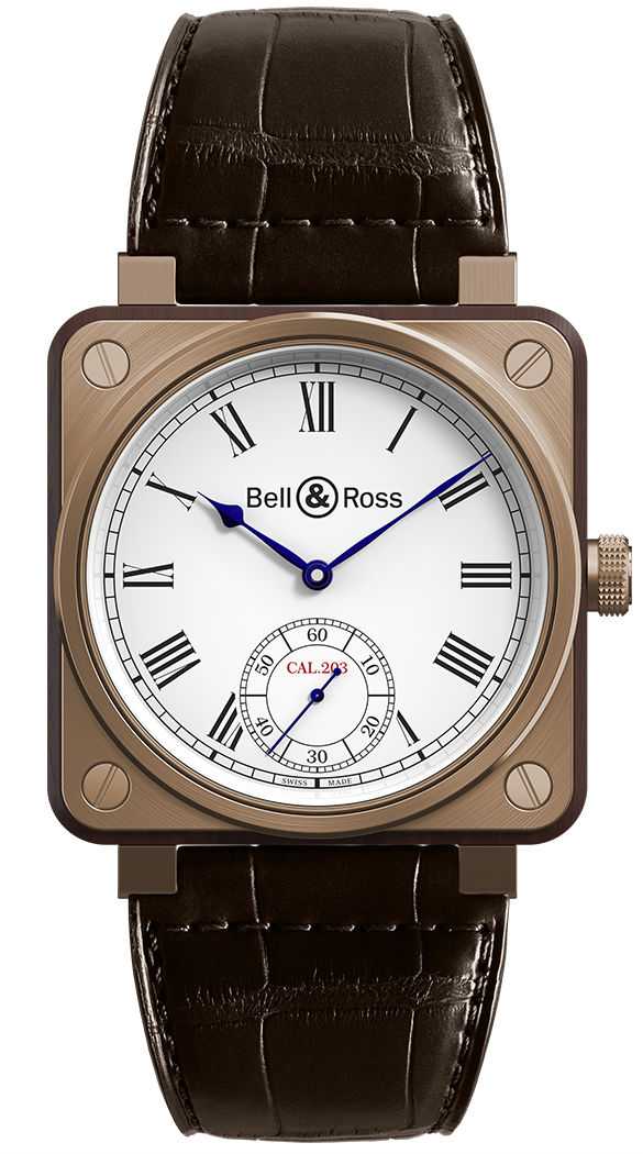 Bell & Ross Watches : BR01-CM-203 Limited Edition Of 500 Pieces Brown Alligator Strap Men Watch