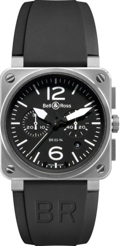Bell & Ross Watches : BR0394-BL-ST Black Automatic Self Winding Men Watch