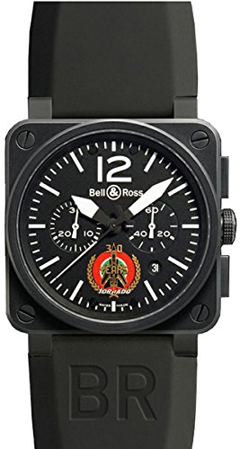Fake AAA Bell & Ross Watches : BR0394-TORNADO Limited Edition of 50 Pieces Black Rubber Men Watch Watch
