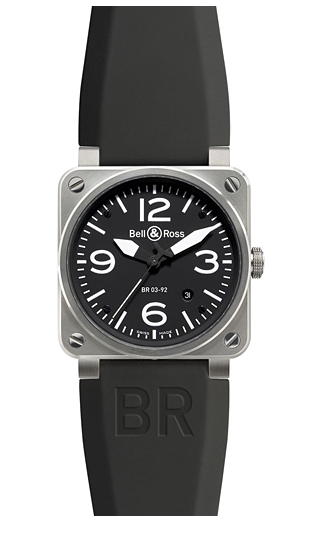 Bell & Ross Watches : BR03-92-BL-ST Automatic Stainless Steel Men Watch